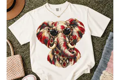 Boho Elephant Jeweled Sunglasses PNG Tee Product Image 2