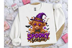 Spooky Season Highland Cow PNG Tee Product Image 1