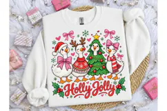 Holly Jolly Christmas Duck PNG Tee Product Image 3