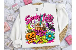 Spooky Latte Halloween PNG Shirt Design Product Image 1