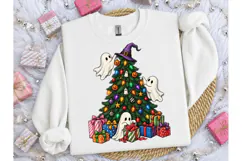 Halloween Christmas Ghost Tree PNG Shirt Product Image 1