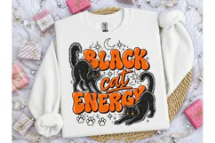 Black Cat Energy PNG Halloween Shirt Product Image 1