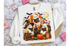Halloween Ghost Reading Books PNG Tee Product Image 3