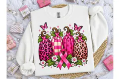 Pink Pumpkin Breast Cancer PNG Tee Product Image 3