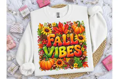 Fall Vibes Pumpkin PNG Sublimation Tee Product Image 3