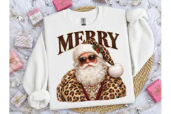 Merry Leopard Santa PNG Shirt Design Product Image 2