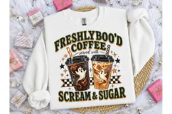 Freshly Boo'd Coffee Halloween PNG Tee Product Image 3