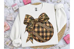 Camo Baseball Bow PNG Sublimation Tee Product Image 3