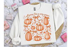 Praise Him Every Season Pumpkin PNG Tee Product Image 3