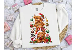 Christmas Highland Cow PNG Tee Design Product Image 1