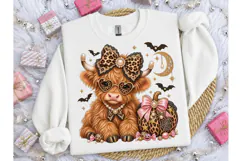Halloween Highland Cow PNG Sublimation Product Image 1