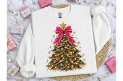 Camo Christmas Tree Pink Bow PNG Tee Product Image 3