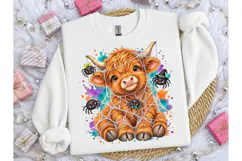 Halloween Highland Cow Spider PNG Design Product Image 3