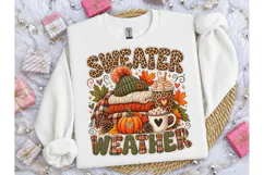 Sweater Weather Fall Cozy PNG Tee Design Product Image 3