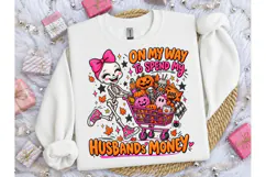 Halloween Skeleton Shopping PNG Tee Product Image 1