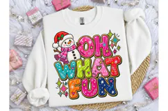 Oh What Fun Snowman Christmas PNG Tee Product Image 1