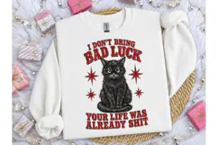 Funny Black Cat Bad Luck PNG Shirt Product Image 3