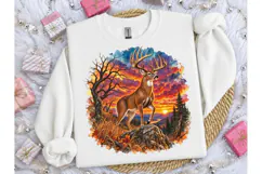 Whitetail Buck Sunset PNG Shirt Design Product Image 3