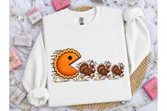 Thanksgiving Pie Pac-Man Turkey PNG Tee Product Image 3