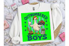 Outnumbered By Boys Mom Duck PNG Tee Product Image 6