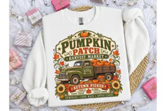 Pumpkin Patch Harvest Market PNG Tee Product Image 3