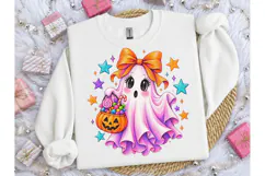 Cute Ghost Bow Halloween PNG Design Product Image 2