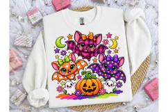 Cute Halloween Bats PNG Sublimation Tee Product Image 3