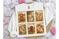 Highland Cow Stamp Collage PNG Shirt Product Image 3