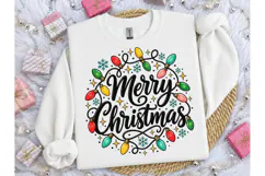 Merry Christmas Lights PNG Shirt Design Product Image 1