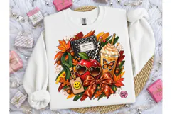 Fall Teacher Apple Coffee PNG Tee Design Product Image 1