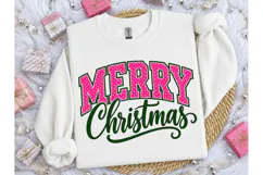 Merry Christmas Pink Polka Dot PNG Tee Product Image 3