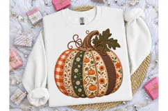 Patchwork Pumpkin Fall PNG Sublimation T Product Image 3