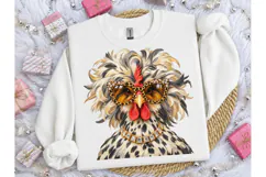 Fancy Chicken Leopard Glasses PNG Tee Product Image 2