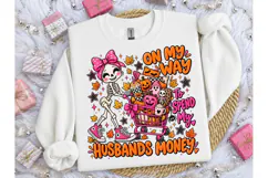 Skeleton Shopping Halloween PNG Tee Product Image 1