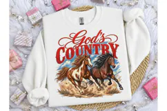 God's Country Wild Horses PNG Tee Design Product Image 3