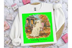 Mentally Im Here Ghost Fall PNG Shirt Product Image 5