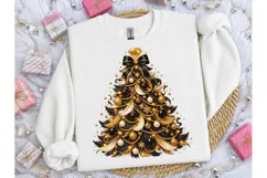 Black Gold Christmas Tree PNG Shirt Product Image 1