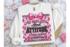 Attitude Complaints Funny Bow PNG Tee Product Image 3