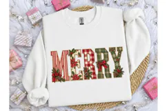 Merry Christmas Patchwork PNG Tee Design Product Image 1