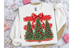 Christmas Trees Bow PNG Sublimation Tee Product Image 1