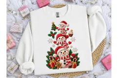 Stacked Snowman Christmas PNG Tee Product Image 3