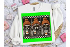 Raccoon Pumpkin Spice Fall PNG Tee Product Image 5