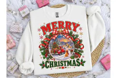 Merry Christmas Ornament Scene PNG Shirt Product Image 3
