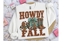 Howdy Fall Western Pumpkin PNG Tee Product Image 1