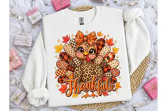 Thankful Turkey PNG Thanksgiving Tee Product Image 1