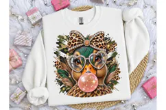 Sassy Duck Leopard Bow PNG Tee Design Product Image 3