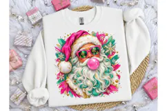 Cool Santa Bubblegum Christmas PNG Tee Product Image 3