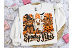 Spooky Vibes Highland Cow PNG Tee Product Image 1