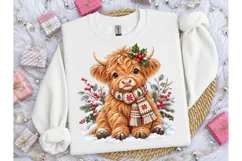 Christmas Highland Cow PNG Tee Design Product Image 2