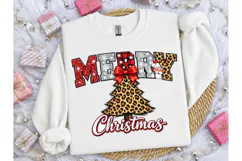 Merry Christmas Leopard Tree PNG Shirt Product Image 1